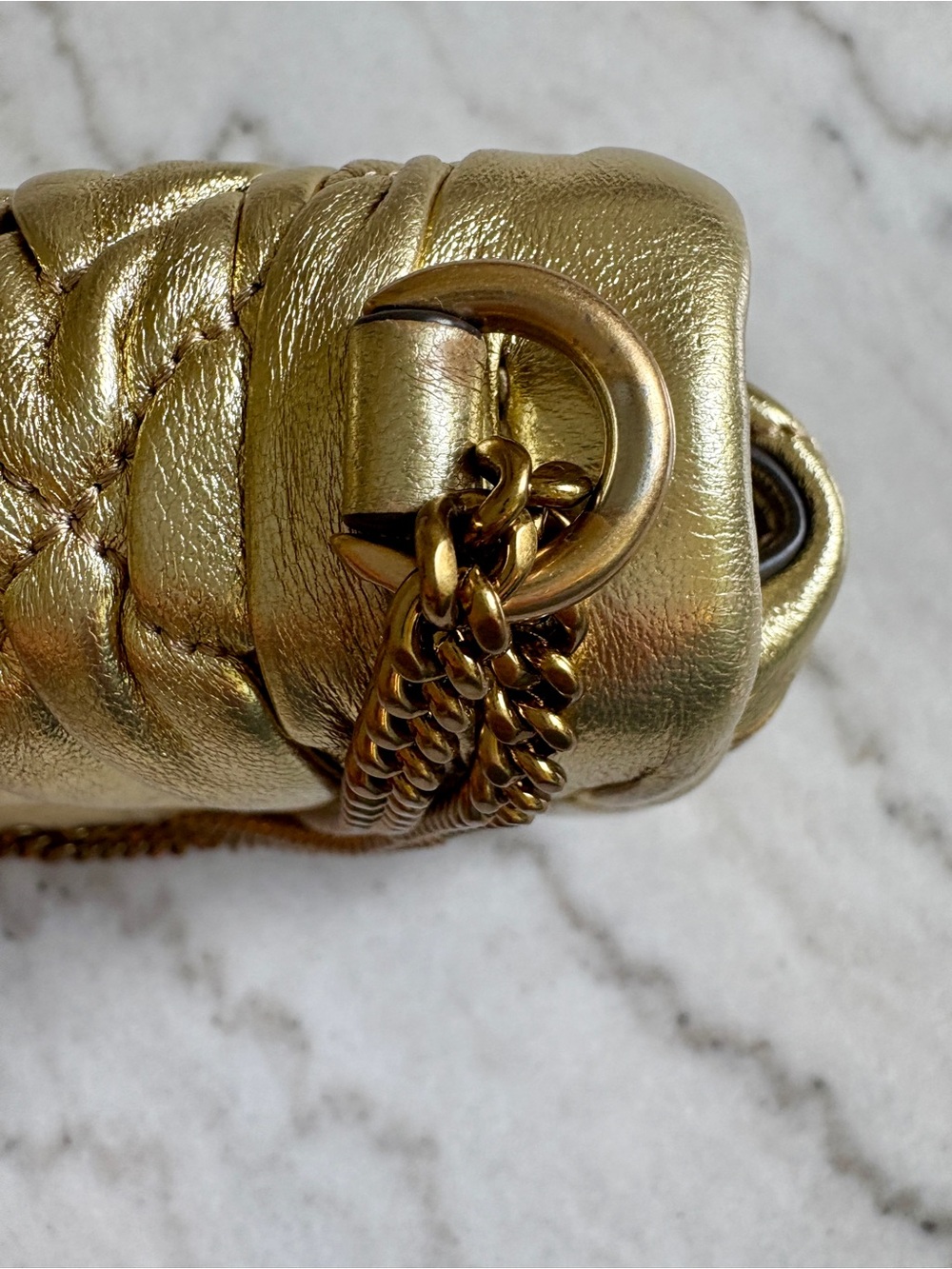 Tory Burch Kira Gold Quilted Leather Chain-Crossbody / Shoulder Bag - Picture 5 of 15